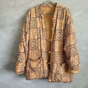Cotton Quilt Jacket Vintage Boho Hippie Coat Unisex Tribal African Heritage OS